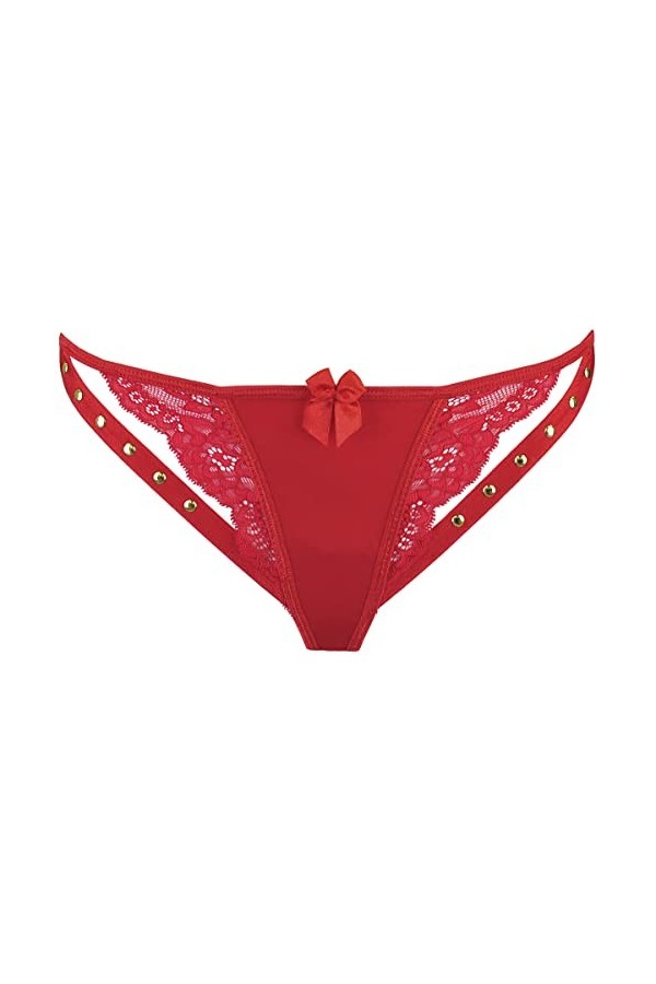 Axami String rouge avec rivets dorés, rouge, XL