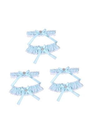 Abaodam 3 Paires De Jarretières De Mariage Anneaux Ensemble Rinestones Set Jambe De Mariage Jarretière Dentelle Jarretière De