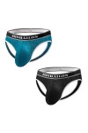 BIATWOWR Jockstrap large bande en maille pour homme - Soutien sexy - Poche bombée - String pour homme, 1 noir., XXXL
