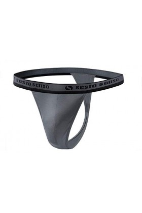 sesto senso Homme String Sexy Thong Coton Lot de 1-4 Pack Tanga Slips XXL 4 Pack - Rouge Jeans Noir Blanc