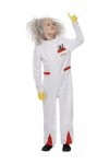 Back to the Future Doc Costume, All In One, Gloves & Wig, L 