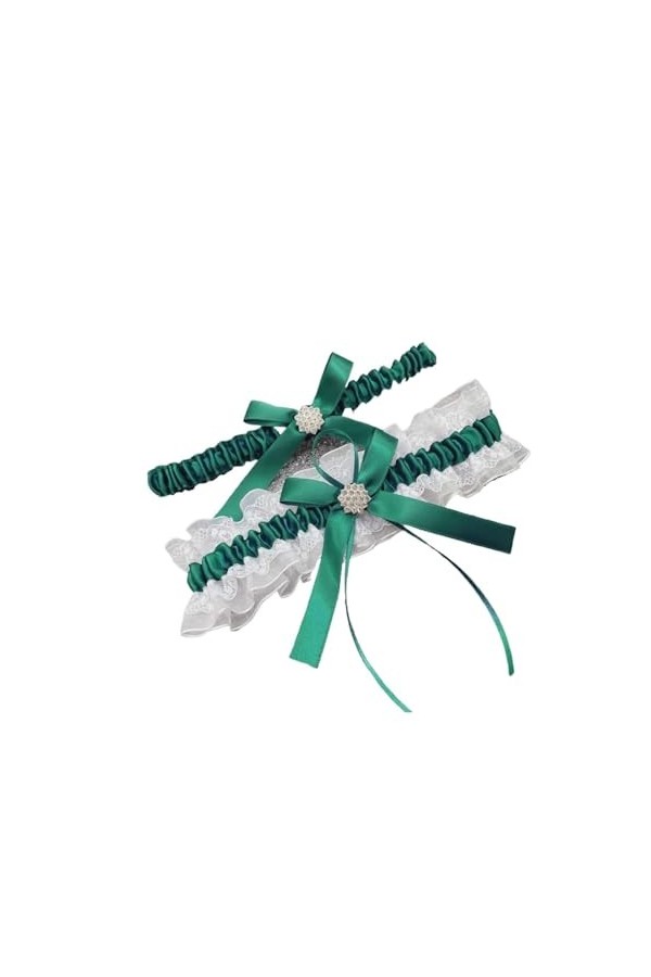 Jarretière de Mariage en Dentelle Strass, jarretière de mariée Sexy en Dentelle, Anneaux de Cuisse Extensibles for Bal de Mar