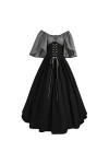 CUTeFiorino Robe de carnaval dHalloween pour femme des années 80 - Costume de diable et vampire - En maille - Gothique - Vin