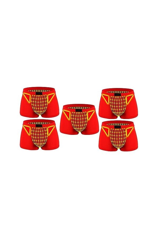 MECKOZ Pack 3/5/10 sous-vêtements Physiologiques de Thérapie Magnétique pour Hommes Boxer Tourmaline Thérapie de la Prostate 