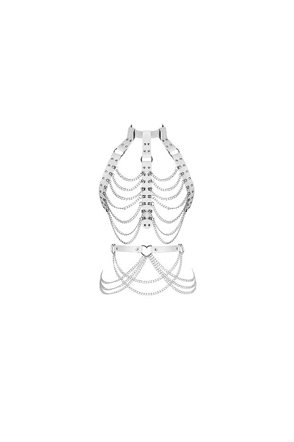 Harnais en cuir pour femme - Soutien-gorge - Taille haute - Porte-jarretelles - Danse gothique - Ajuster - Ensemble complet -