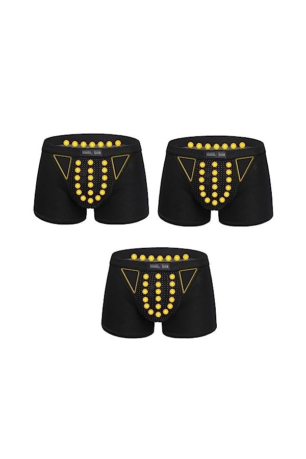 Men Magnetic Therapy Energetic Inner Pants Enlargement Underwear Health Care Boxer Briefs Elastic Panties 3-Packs Color : 3 