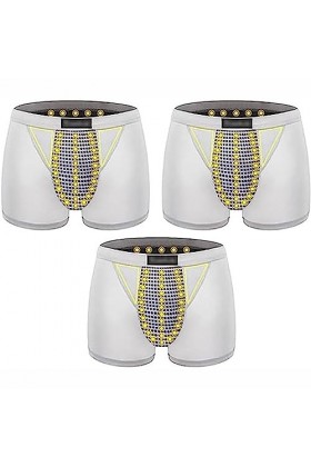 POCHY Culotte Homme Thérapie Magnétique Respirante Boxer Energétique Amélioration de La Puissance Masculine sous-Vêtements 3-