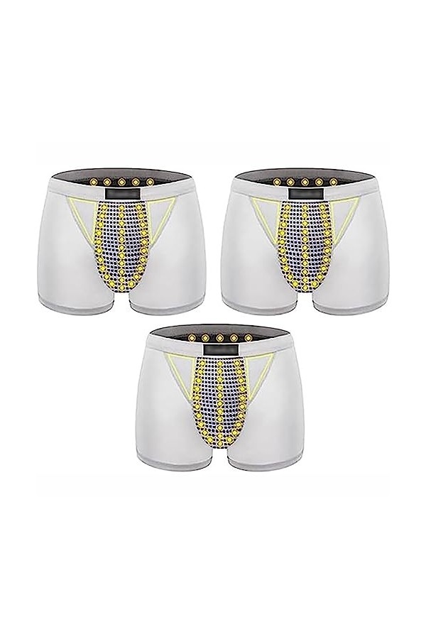 POCHY Culotte Homme Thérapie Magnétique Respirante Boxer Energétique Amélioration de La Puissance Masculine sous-Vêtements 3-