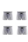 4/Pack Mens Underwear Culotte Magnétique Tourmaline U-Convexe Energy Field Therapy Boxer Briefs Enlargement Inner Pants Colo