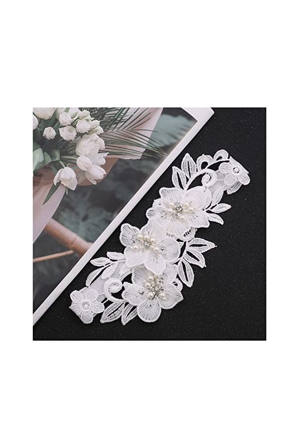 GOOFFY Blanc Dentelle De Mariage Jarretières Perle Stretch Prom Jarretière De Mariage Jambes De Mariée Jarretière Ensemble Se