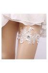 GOOFFY Blanc Dentelle De Mariage Jarretières Perle Stretch Prom Jarretière De Mariage Jambes De Mariée Jarretière Ensemble Se