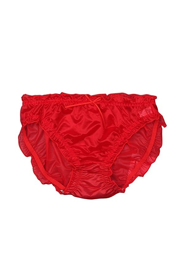 MULANY Femme Slips Fashion Femmes Greties Mid Waist Ruffle Milk Silk Sexy Sexy Briefs Confortables sous-vêtements élastiques