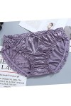 MULANY Femme Slips Fashion Femmes Greties Mid Waist Ruffle Milk Silk Sexy Sexy Briefs Confortables sous-vêtements élastiques