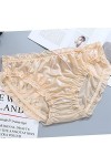 MULANY Femme Slips Fashion Femmes Greties Mid Waist Ruffle Milk Silk Sexy Sexy Briefs Confortables sous-vêtements élastiques