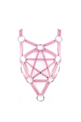 Porte-jarretelles punk gothique en cuir pour femme et fille rose , rose, taille unique