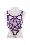 Porte-jarretelles punk gothique en cuir - Pour femme et fille - Violet, violet, taille unique
