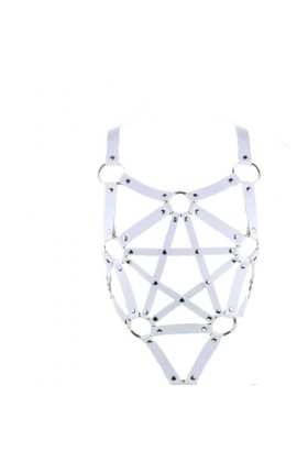 Porte-jarretelles punk gothique en cuir pour femme et fille blanc , blanc, taille unique