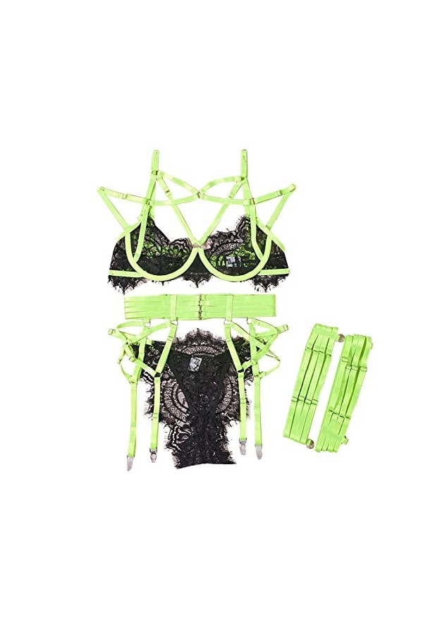 Ensemble de Lingerie pour Femmes Ensembles de Lingerie Jarretière en Dentelle Lingerie érotique Féminine Ensemble de Sous-vêt