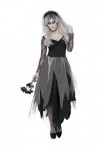 Graveyard Bride Costume, Black, with Dress & Rose Veil, PLUS X2 