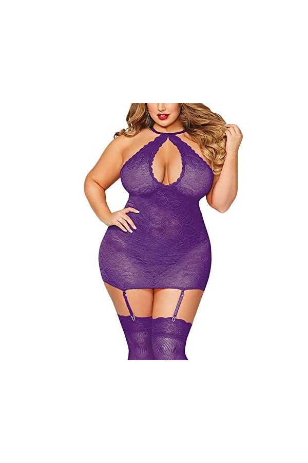 sous-vêtements Sexy pour Femmes, Ensembles de Robe, Lingerie Sexy, vêtements de Nuit en Dentelle, Ensemble Jarretelles de Per