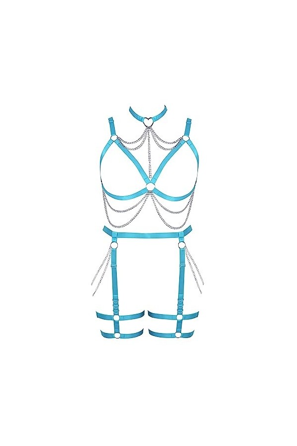 JMMHSS Femmes punk bretelles cage soutien - gorge plus size lacets entièrement évidée sous - vêtements gothique danse ceintur