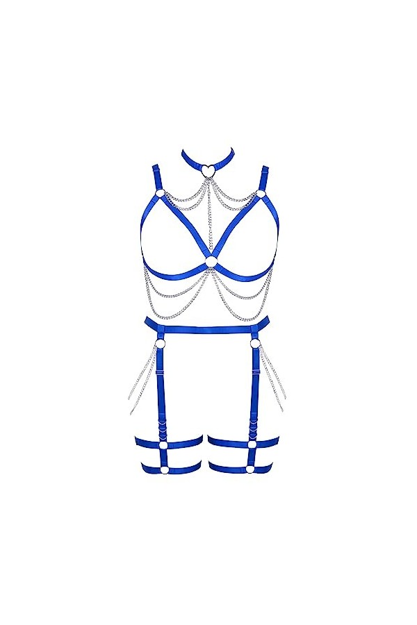 JMMHSS Femmes punk bretelles cage soutien - gorge plus size lacets entièrement évidée sous - vêtements gothique danse ceintur