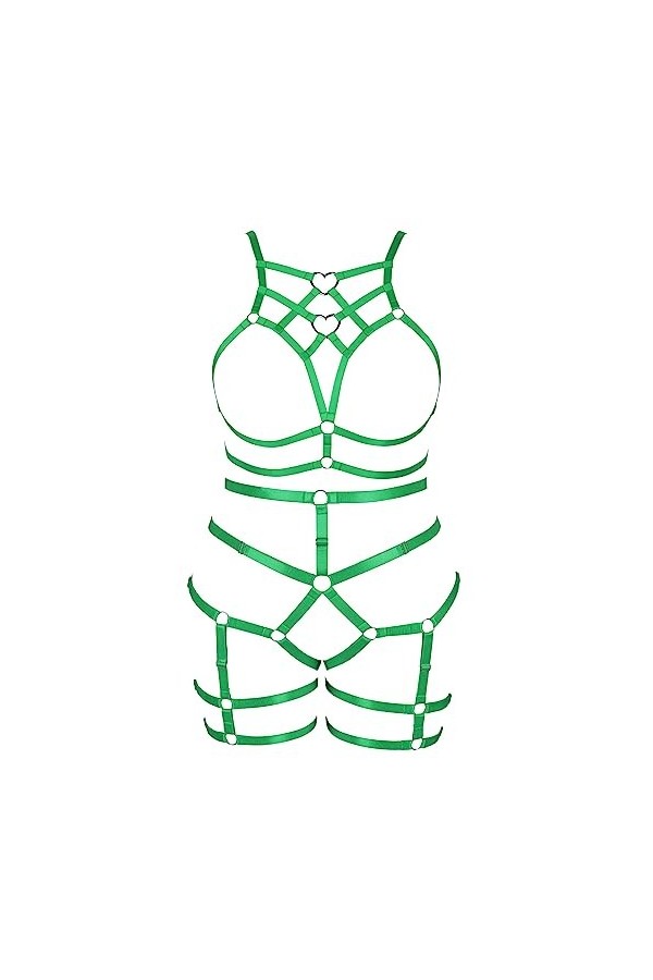 JMMHSS Punk Body Harness lingerie femmes plus grande taille creuse cage soutien - gorge jambières ensemble femmes carnaval Da