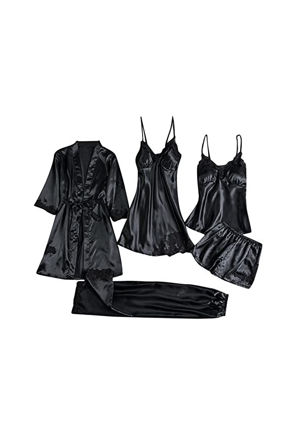 Ensemble de Lingerie de de Noces sous-vêtements Nightdress Silk sans Rimless Sexy Pyjama Dentelle Femmes Sleepwear Wireless S