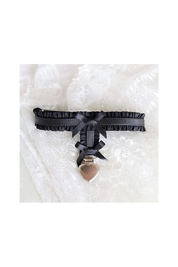 GOOFFY Lolita Rose Coeur jarretière Sexy élastique Cuisse Anneau Japonais Fille Dentelle Jambe jarretelle Chaussettes Clip Ar