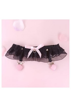 GOOFFY Sexy Harajuku Lolita Porte-Jarretelles Femmes à Volants Dentelle nœud Papillon Cloche Cuisse Anneau Japonais jarretell