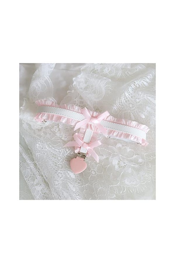 GOOFFY Sexy Harajuku Lolita Porte-Jarretelles Femmes à Volants Dentelle nœud Papillon Cloche Cuisse Anneau Japonais jarretell