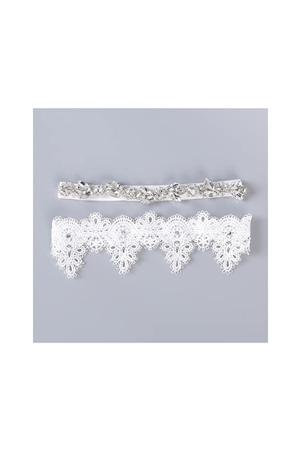 HEIMP Sexy Dentelle Fleur Cristal Strass Perles Mariage jarretière Nuptiale Cuisse Anneau Jambe jarretière for Femmes/Femme/m