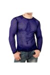 TOSHIKII Chemises en Maille résille Musculaire pour Hommes sous-vêtement en Maille à Manches Longues pour Hommes, Haut en Mai
