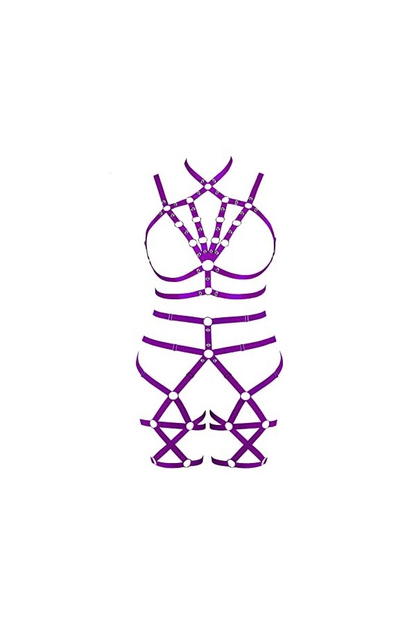 JMMHSS Soutien - gorge surdimensionné pour femmes garter Soft Hollow carnaval Dance Accessories punk Gothic Adjustable Belt 