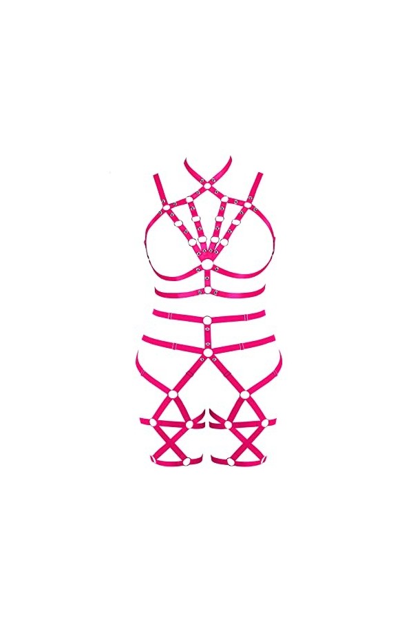 JMMHSS Soutien - gorge surdimensionné pour femmes garter Soft Hollow carnaval Dance Accessories punk Gothic Adjustable Belt 