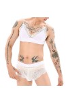 YUFEIDA Sissy Soutien-gorge réglable Mini Bralette Top Boxer en Dentelle Mignon Ensemble de Lingerie pour Homme Transgenre, L