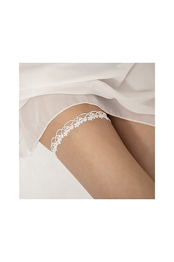 COLIFAS Femmes Jarretière Boucle Fleur Dentelle Jarretière Ceinture Cuisse Anneau De Mariage Boucle De Jambe De Mariée Réglab