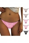 Lot de 5 culottes en coton pour femme - Culotte sexy en dentelle douce - 5 pièces - Sous-vêtements ultra sans couture - Culot