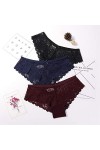 Culotte De Hipster Confortable 3 Pcs Culottes Pour Femme Sous- vêtements Sexy Dentelle Respirante Lingerie Douce De La Linger