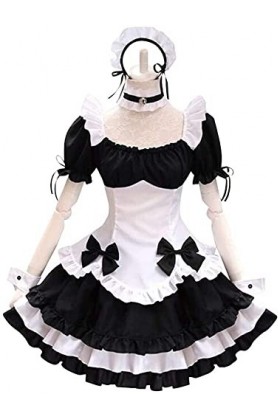 maxToonrain Costume de soubrette pour femme - Tenue de costumade, de Saint-Valentin - Ensemble tablier pour femmes et filles 