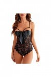 UIVHLW Ensemble De Lingerie Temptation Corset Costumes Voir À Travers La Dentelle Creuser La Lingerie Féminine