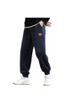 Duohropke Pantalon en velours côtelé large avec élastique - Pantalon de jogging pour homme avec poignets - Pantalon baggy pou