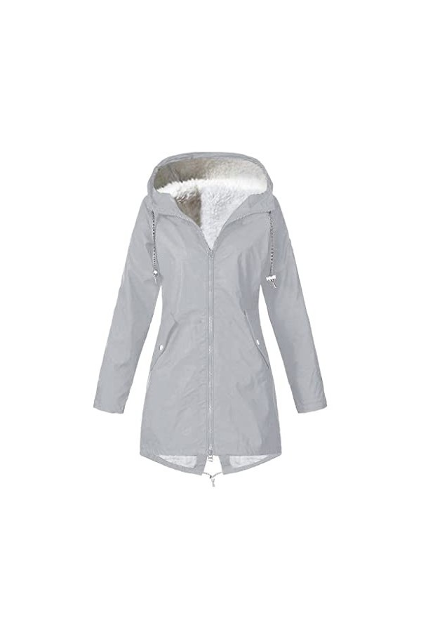 Veste dhiver pour femme - Veste en peluche - Col à revers - Manches longues - Vintage - Épaisse - Veste de survêtement longu