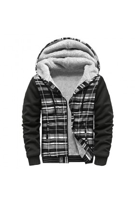 Veste en peluche pour homme Veste à capuche Veste polaire épaisse épaisse chaude décontractée Soild Couleur à manches longues