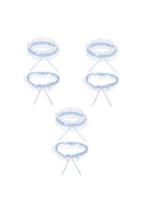 SOIMISS 3 Ensembles Porte-Jarretelles Jarretières en Dentelle De Mariée Jarretière De Mariage Jarretière De Fleur Kit De Bijo