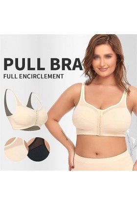 Soutien-Gorge Fermé Boutonné Devant Grande Taille Femme sous-vêtement Push-up sans Fil Ultra-Fin Sexy Bralette De Maintien De