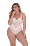 ZTIANEF MiniSexy Lingerie col Bas V-Neck Strappy Pyjama Saint-Valentin, Blanc, XL