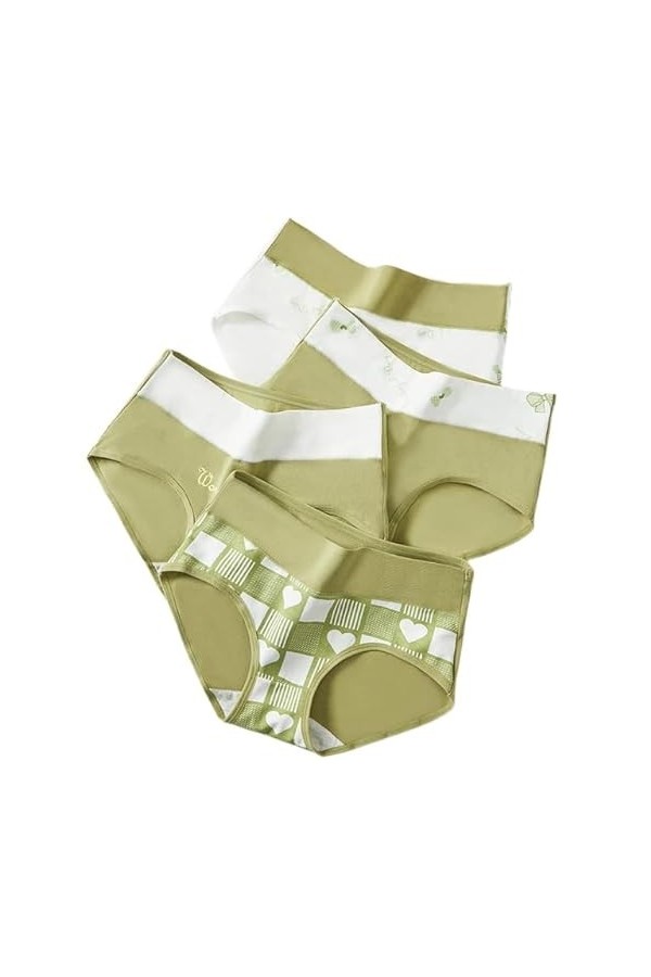 RUDDOG Culotte Femme Culotte Menstruelle 4Pcs Plus Size Culottes Femmes Tout Coton Taille Haute Slim Slim Lingerie sans Coutu