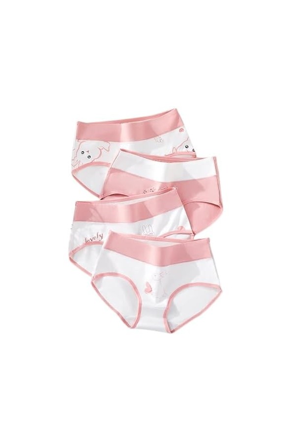 RUDDOG Culotte Femme Culotte Menstruelle 4Pcs Plus Size Culottes Femmes Tout Coton Taille Haute Slim Slim Lingerie sans Coutu