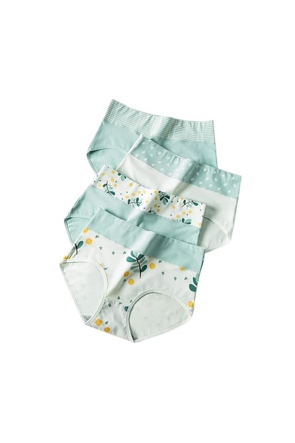 RUDDOG Culotte Femme Culotte Menstruelle 4Pcs Plus Size Culottes Femmes Tout Coton Taille Haute Slim Slim Lingerie sans Coutu